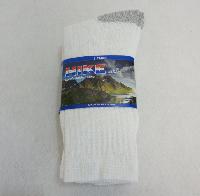 3pr White/Gray Toe & Heel Crew Socks 9-11 [HIKE]